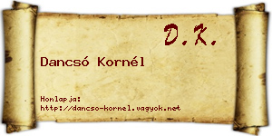 Dancsó Kornél névjegykártya