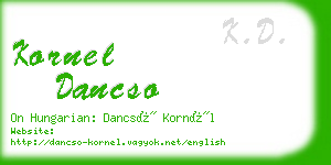 kornel dancso business card